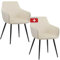 Albatros Esszimmerstühle 2er Set SALO, Beige - Modern und Stilvoll, bequemer Polsterstuhl - Eleganter Küchenstuhl, Stuhl Esszimmer oder Esstisch Stuhl im Retro-Look Samt