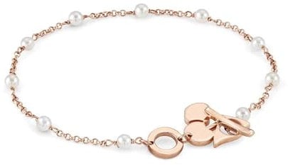 Nomination Bracelet Mon Amour collection in Stainless Steel, 925 Sterling Silver and Pearls. Rose Gold finish. Cherry