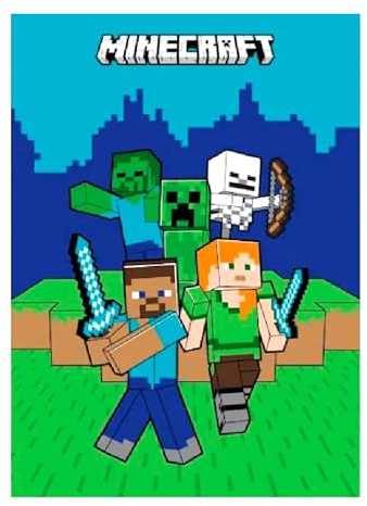 Theonoi Couverture douillette en microfibre pour enfant - Couverture polaire douce - Cadeau pour Minecraft (vert)