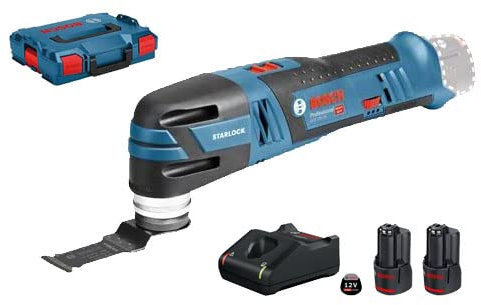 Découpeur ponceur 12V GOP 12V 28 Professional + 2 batteries 3 Ah + chargeur + L Boxx BOSCH 060185800Y