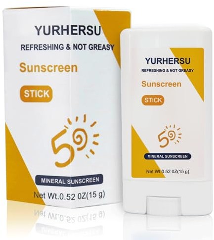 Shefave Mineral Sunscreen Stick, Blumenduft Sonnencreme Stick Gesicht 50, Feuchtigkeitsspendend Sun Stick, Nicht Fettend Sonnenschutz Gesicht Spf50, Praktisch Sunscreen Korean