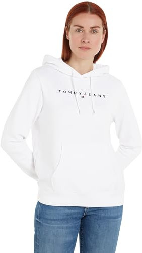 Tommy Jeans Sweat à Capuche Femme Regular Fit avec Capuche, Blanc (White), XXS