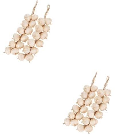 Warmhm 4 20 Simulation lebensechter Knoblauch Halloween-Dekorationen künstliche Pflanzen Anlage künstliches Gemüse künstlicher Knoblauch Fälschung hängende Schnur Zubehör Kranz