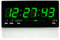 TruWare Just Camp Wanduhr Digital Groß LED Uhr mit Kalender Temperaturanzeige Studiouhr für Gewerbe Cafes Kiosk Hallen Digitaluhr XXL (Grün)