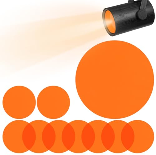 Homoyoyo Lot de 10 Film Couleur pour Appareil Photo Filtre Couleur pour Lampe Sunset Film Transparent Léger pour Lumière Coucher De Soleil Accessoire Photo Et Vidéo pour Lampe Spot