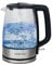 Hamilton Beach Electric Kettle, Glass, 1.7L, 2200W, Fast Boil, LED Illumination, Boil Dry Protection, Pull Lid, Water Level Indicator, 360° Rotational Base, UK Strix Technology, Silver - HB5826G