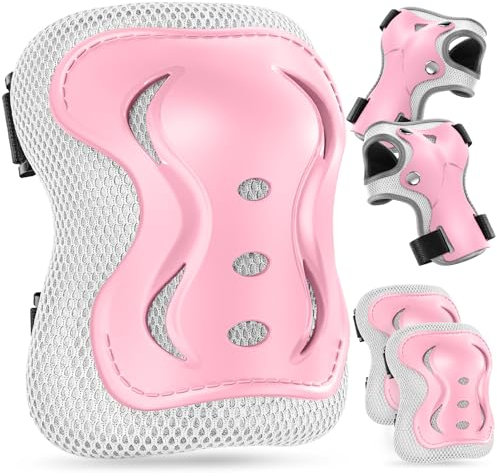 LEIKEEGO Protection Roller Enfant Sets de 3 à 10 Ans ,pour Skateboard, Scooter, Conduite, Inline Skate ,Sports de Plein Air (Rose)