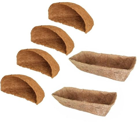 1 cesta colgante redonda de fibra de coco de repuesto para flores, cesta colgante redonda de fibra de coco, forros de repuesto para flores de jardín y macetas (16 pulgadas)