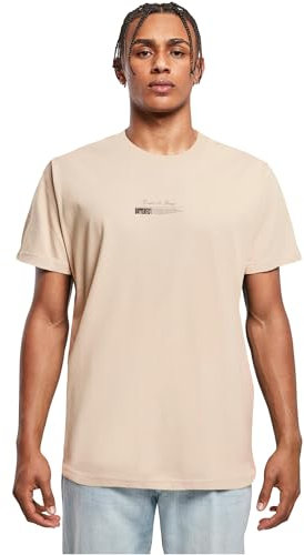 Mister Tee Männlich Ohne Kragen T-Shirt, Beige, XXL