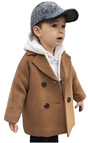 Cappotto Elegante per Bambini Trench per Ragazze Cappotto Scozzese Doppio Cappotto in Lana con dentellatura Colletto per Bambini Cappotto e Giacca per Neonati Giubbotti Ragazzi