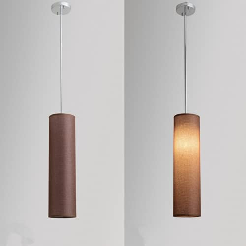 SSNCcNC Braun, Pendelleuchte Modern Stoff Hängelampe 1 Flammig Esstischlampe Mode Kunst Küche Wohnzimmer Schlafzimmer Nachttisch Pendellampe Büro Cafe Loft Bar Restaurant Hängeleuchte E27