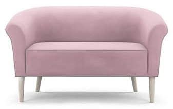 BETTSO - Sofa 2 Sitzer - Couch - Polstermöbel Wohnizmmer, Jugendzimmer - Hohe Beine aus Buchenholz - Samtig weiches Velours - Kollektion Pero 132x57x70cm - Rosa