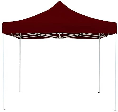 Tent Carport Pergola Küchenzelt - Profi-Partyzelt Faltbar Aluminium 2x2 m Bordeauxrot für Terrasse Events Garten Camping