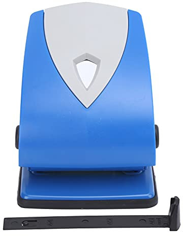 Baxnore Desktop-Lochstanzer, 2 Löcher, verstellbarer 40-Blatt-Stanzer, Desktop-2-Loch-Stanzer, Metallstanzer, Metalllocher für Büropapier (Blau)