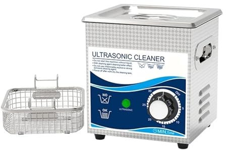MZZYG Ultrasonic Cleaner Machine Ultrasonic Cleaner 1.3L Glasses Jewellery Watches Spare Part Oil Rust Injector Fuel Nozzle Spark Cleaning(1.3L 60W)