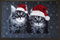 Fußmatte Tiere Eulen Katzen Hunde Blumen für Innen und Außen Home 40x60 cm wetterfest rutschfest waschbar (Weihnachten)