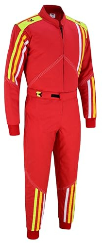 TK Go Kart Racing Suit Race Rally One Piece Poly Cotton Overalls Karting Suit, rot, L