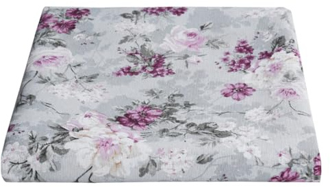 SaRani Telo Arredo Copritutto Gran Foulard Copriletto Copridivano Cotone con Stampa Floreale Motivo Floreale (Grigio Rosa, 260x270 cm)