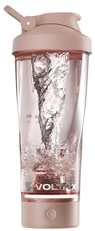 VOLTRX VortexBoost Electric Shaker Bottle, USB C Rechargeable Protein Shake Mixer, Shaker Cups for Protein Shakes and Meal Replacement Shakes, BPA-Free, Made with Tritan, Pink