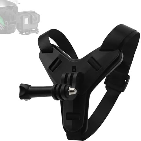UOCAI Support de Casque de Moto Chin Mount avec Support de Crochet en J d'extension, Silicone antidérapant pour GoPro Hero 13/12/11/10/9/8/7/6/5, Osmo Action, Session, SJCAM