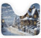 WC-Vorleger mit weihnachtlichem Wintermotiv, U-förmig, waschbar, Toilettenvorleger für Badezimmer, rutschfest, weich, saugfähig, Mikrofaser, niedlicher WC-Vorleger, Bodenmatte, 50,8 x 40,6 cm