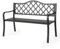 COSTWAY 2/3-Seater Garden Bench, Metal Frame Loveseat Park Bench, Outdoor Furniture Patio Chair Leisure Lounger Seat for Balcony, Backyard, Lawn and Poolside, Black (128 x 56 x 89 cm)