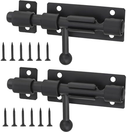 Lot de 2 boulons coulissants portables robustes de 10 cm fabriqués en acier inoxydable avec boulons de 10 mm faciles à installer