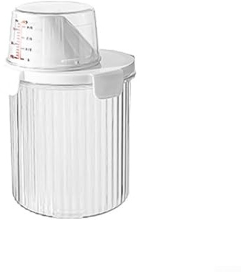 Contenitore ermetico da cucina in plastica con beccuccio per versare, coperchio dosatore, contenitori per cereali, per riso, farina, zucchero, cereali, noci (piccolo)