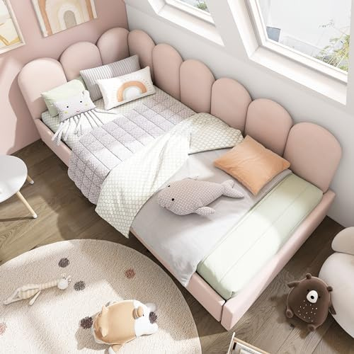 IHO SOFA Einzelbett Kinderbett Tagesbett 90x200cm mit Schubladen & Stauraum | Stauraumbett Schlafbett in Samt | Mit Lattenrost, für Jugendzimmer & Gästezimmer, Rosa (Ohne Matratze)