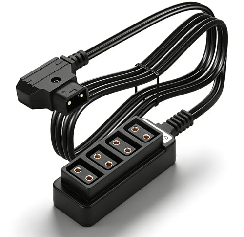 CERRXIAN 2FT D-Tap-Splitterkabel, D-Tap-Stecker auf 4-Port-DTap-Buchse-Splitter-Hub-Stromkabel, P-Tap-Splitter-Adapter, für V-Mount-Kamerabatterie