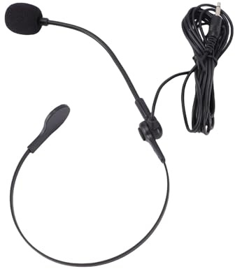 Tissting Micro Casque 3.5mm avec Câble 1.2m pour Chant Discours Enseignement,Micro Main Libre Flexible Réglable pour Présentateurs Enseignants Conférences Événements Intérieur Extérieur