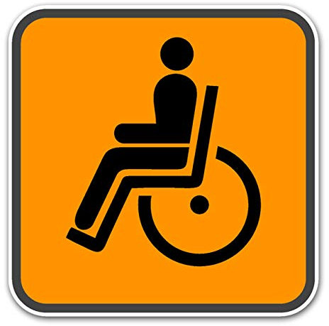 Stationnement handicapé cm 12 x 12 en PVC Sticker