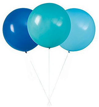 Blue & Teal Giant Latex Balloons (60cm) Pack of 3 - Premium Quality Party Decorations for Weddings, Birthdays, and Events
