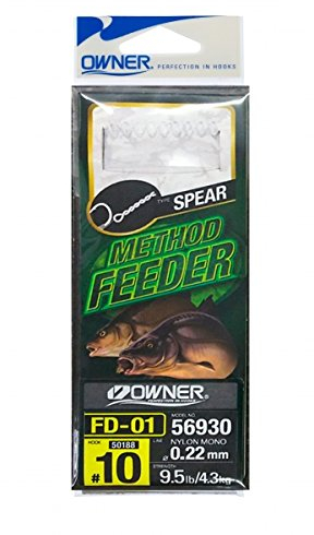 Owner Method Feeder Haken mit Speer - 6 gebundene Angelhaken, Gr./Durchmesser/Tragkraft:Gr. 8/6.2kg /0.25mm