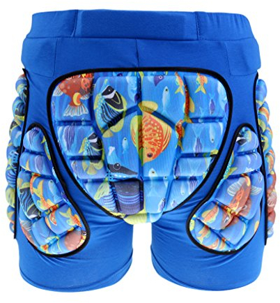 Perfeclan Kinder Schutzausrüstng Schutzkleidung Protektorshorts Protektorhose Fahrradhose Hüfte Kurze, Ozeanblau, M