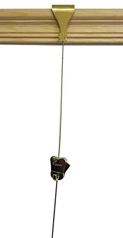 STAS Zipper Hook + Brass Moulding Hooks + Steel Cable Wire Rope) Traditional Victorian Wooden Dado Rail Picture Hanging Cable kit (2 Meter (78) Cable Kit)