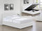 MODERNIQUE® Bilancio Ottoman Storage White Faux_Leather Double Sized (4FT6) Bounce Sprung Slats Base, Gas Lift up End Up Fabric Covered Floor Massive Storage Bed (White, Double (4FT6)
