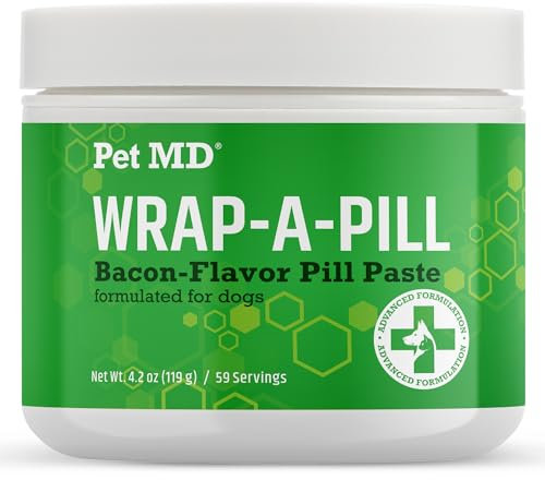 Pet MD Wrap A Pill Bacon Flavour Pill Paste for Dogs - Create a Pocket to Hide Pills and Medication - 59 Servings