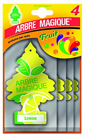 Arbre Magique, Deodorante Auto, Profumazione Lemon, Confezione Multipack 4 Pezzi