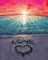 Awesocrafts Malen nach Zahlen Liebe Schild auf Strand, Sonnenuntergang Ozean 40x50cm DIY Ölgemälde für Erwachsene Kinder (ohne Rahmen)