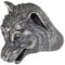 Vintage Schwarz 925 Sterling Silber Wolf Kopf Ring Wolfsring für Herren Offen Verstellbar
