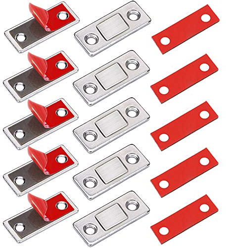 Magnetschnäpper Magnete für Schranktüren Jiayi 5 Stück Ultra Dünn Türmagnete Selbstklebend für Möbel Schrankmagnete Stark Schrank Magnete Magnetverschluss Schubladen Magnet Türschließer Möbelmagnete