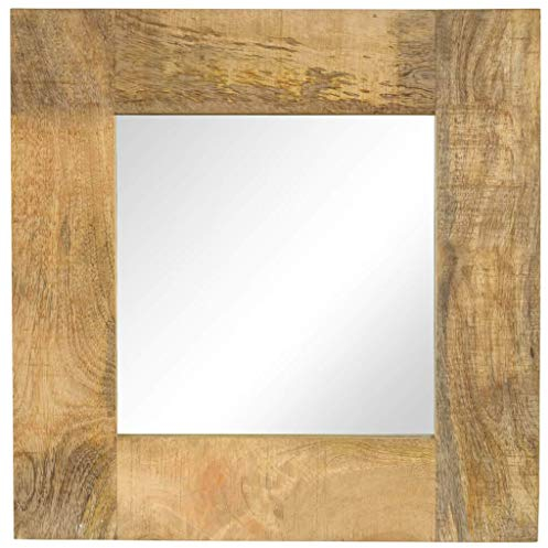 Tidyard Vintage Mangoholz Spiegel 50x50 cm, Rustikaler Wandspiegel Spiegel Wandspiegel Badspiegel Flurspiegel Garderobenspiegel