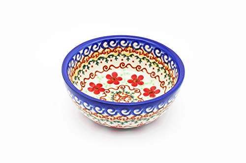 Shepherd Cooper Ceramics Handmade and Hand Painted Unikat Polish Pottery Olive Bowl (9.6cm) Jasmine Pattern