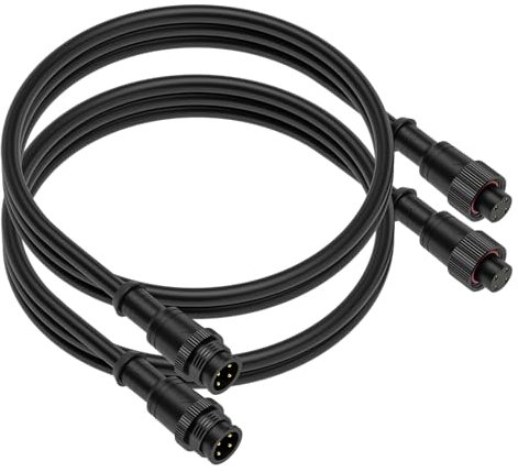 BTF-LIGHTING 3.28ft 4 Pin 20AWG IP67 Extension Cable Wire with Male and Female Connectors at Both Ends for Single Color RGB 5050 WS2813 etc LED Strip 22mm Metal nut Big Size