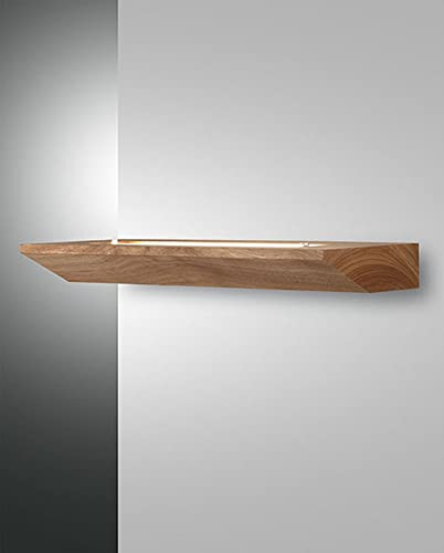 Fabas Luce Linus LED Wandfluter Eiche Glas
