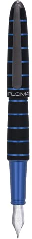 DIPLOMAT ELOX Füllfederhalter EF/Handgefertigt/mit Geschenkbox/Füllhalter Füller Fountain Pen/Füllfederhalter/Farbe: Schwarz Blau, D40352021