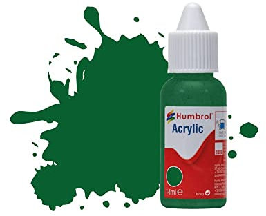 Humbrol Acrylic Paint No 120 Light Green Matt dropper bottle,14ml