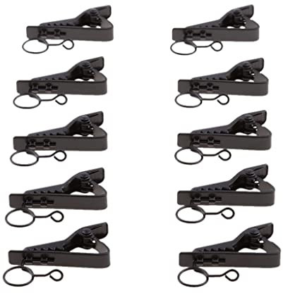 JISADER 10 Pcs. 10mm Microphone Lapel Tie Mic Metal Clip Holder for
