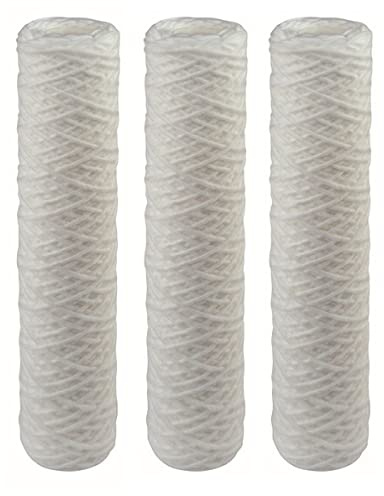 AcquaHOME® KIT 3 FILTRI FA 10 SX CARTUCCIA FILO AVVOLTO POLIPROPILENE PER FILTRARE I SEDIMENTI DELL'ACQUA - ATLAS FILTRI, FILO AVVOLTO SX - MADE IN ITALY (50 MICRON)